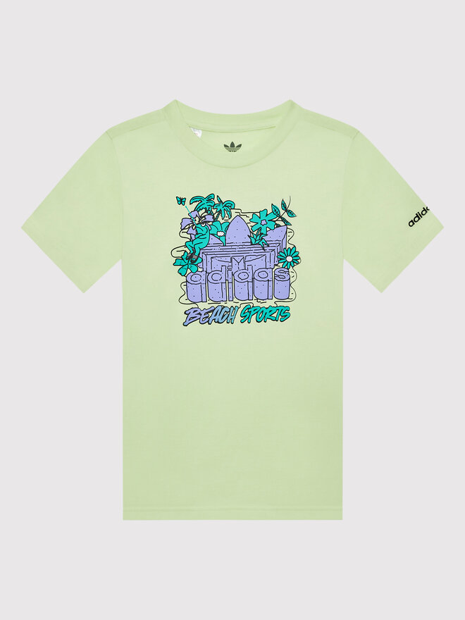 adidas adidas Marškinėliai Graphic Stoked Beach HF7434 Geltona Regular Fit