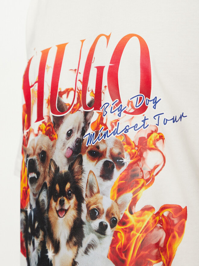 HUGO HUGO Camiseta Dugie 50538259 Écru Oversize