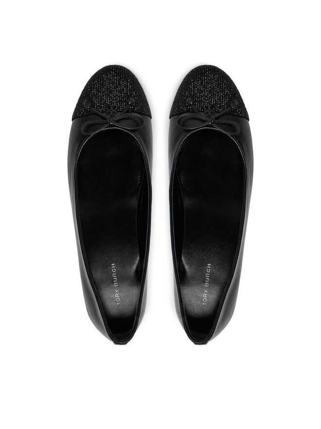 Tory Burch Baleriny Tory Burch Cap-Toe Pave Ballet 166214 Czarny