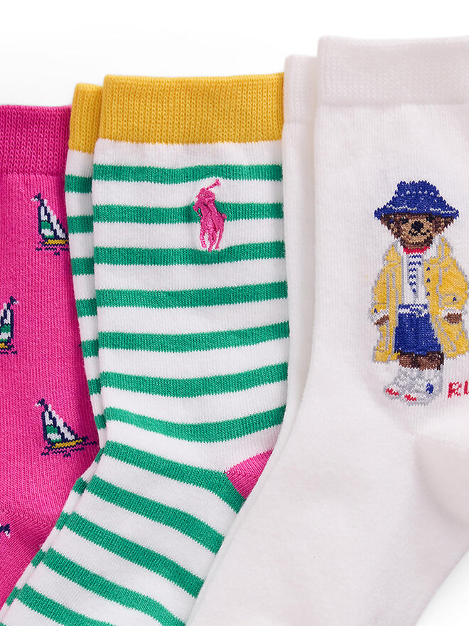 Polo Ralph Lauren Zestaw 3 par wysokich skarpet dziecięcych Polo Ralph Lauren 4,47969E+11 Kolorowy