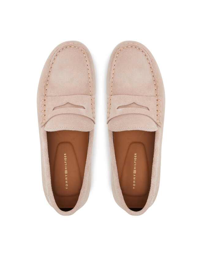 Tommy Hilfiger Mokasyny Tommy Hilfiger Flag Soft Suede Driver Loafer FW0FW08558 Różowy
