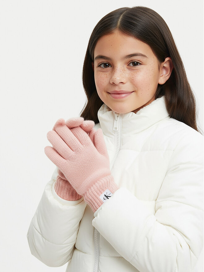 Calvin Klein Jeans Mănuși pentru copii Calvin Klein Jeans Monogram IU0IU00525 Roz
