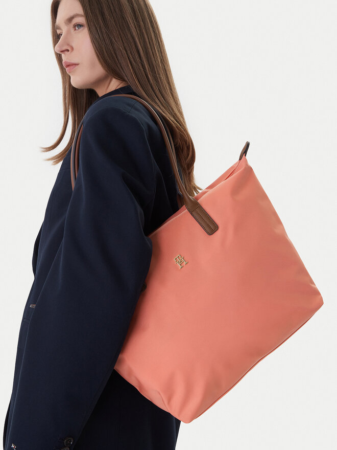 Tommy Hilfiger Handtasche Tommy Hilfiger Popette Tote AW0AW17711 Korallenfarben