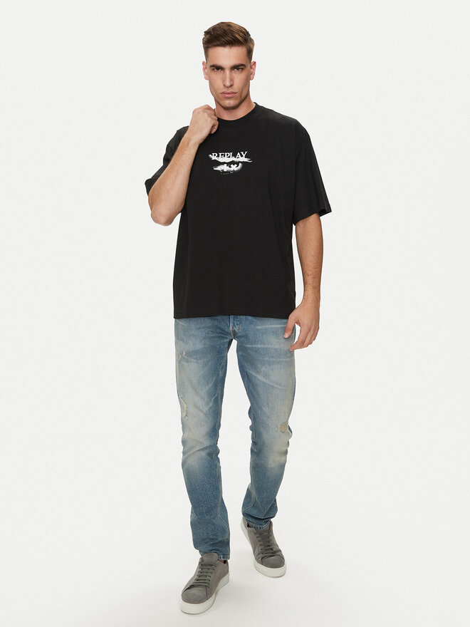 REPLAY Replay T-Shirt MMG334.000.23454 Μαύρο Oversize