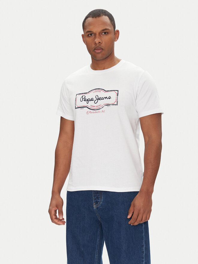 Pepe Jeans Pepe Jeans Marškinėliai Daxton PM509786 Balta Regular Fit
