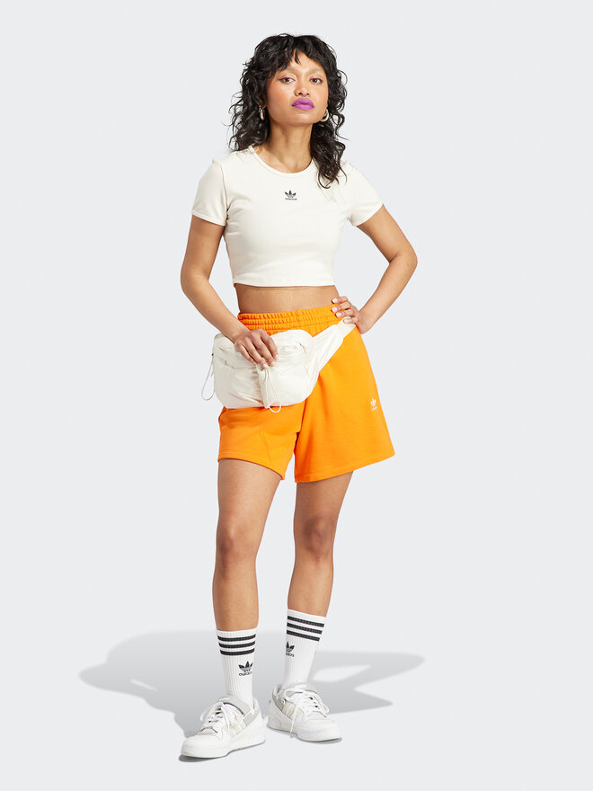 adidas adidas Marškinėliai Essentials IJ7804 Smėlio Slim Fit