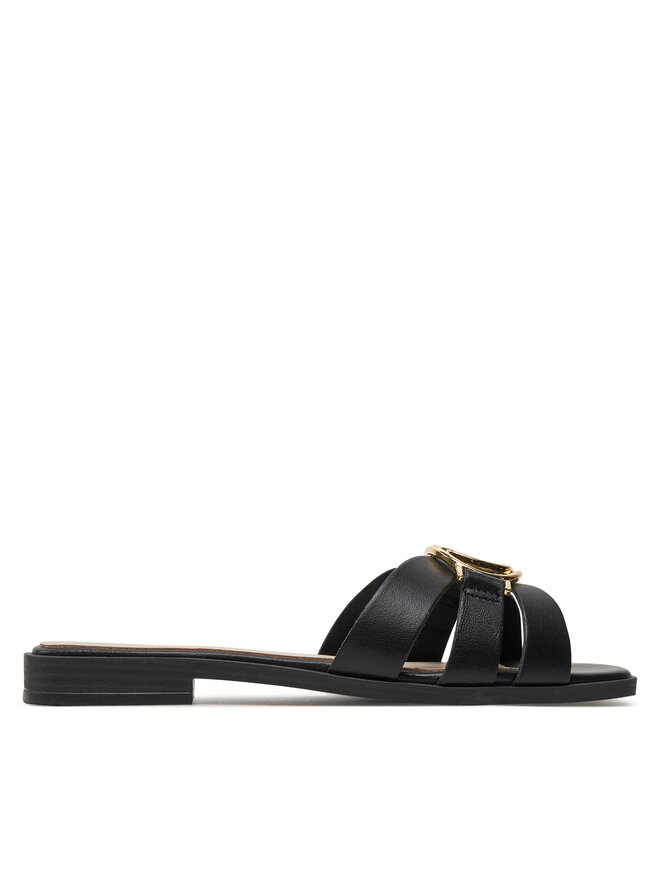 Pantoletten Guess Symo FLJSYM LEA03 Schwarz | eschuhe.de 