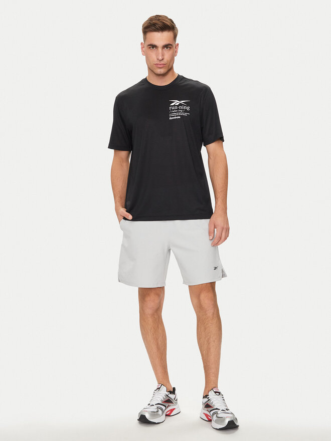 Reebok Reebok Marškinėliai Run Graphic 100075314 Juoda Relaxed Fit