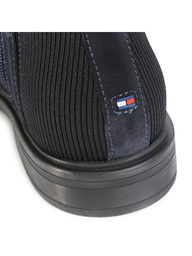 Tommy Hilfiger Kozačky ve vojenském stylu Tommy Hilfiger Essential Flat Long Boot FW0FW05194 Tmavomodrá