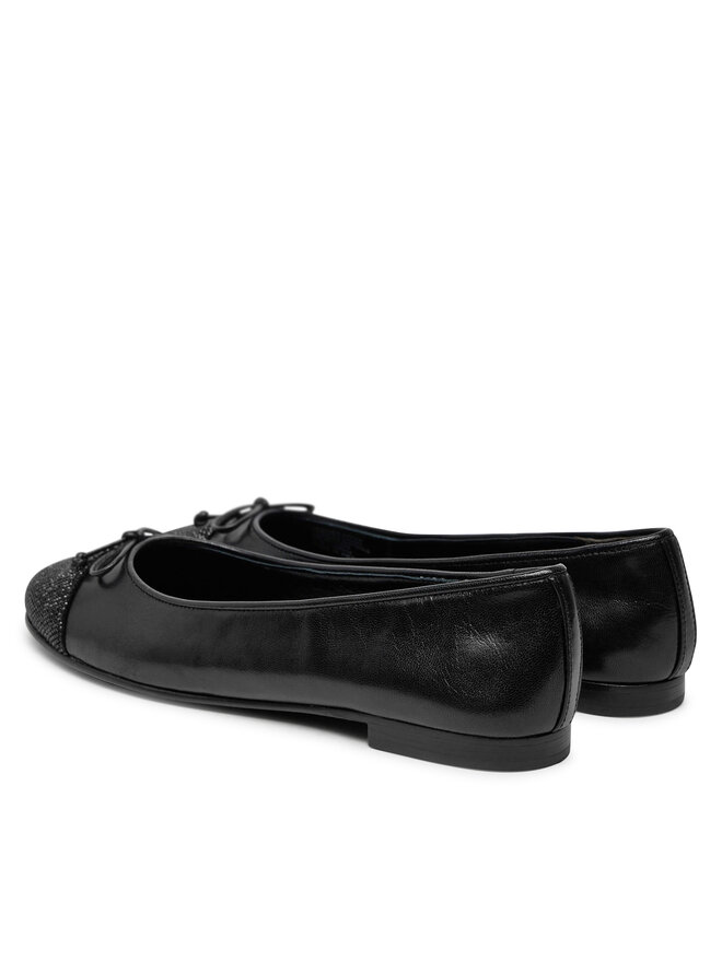 Tory Burch Baleriny Tory Burch Cap-Toe Pave Ballet 166214 Czarny