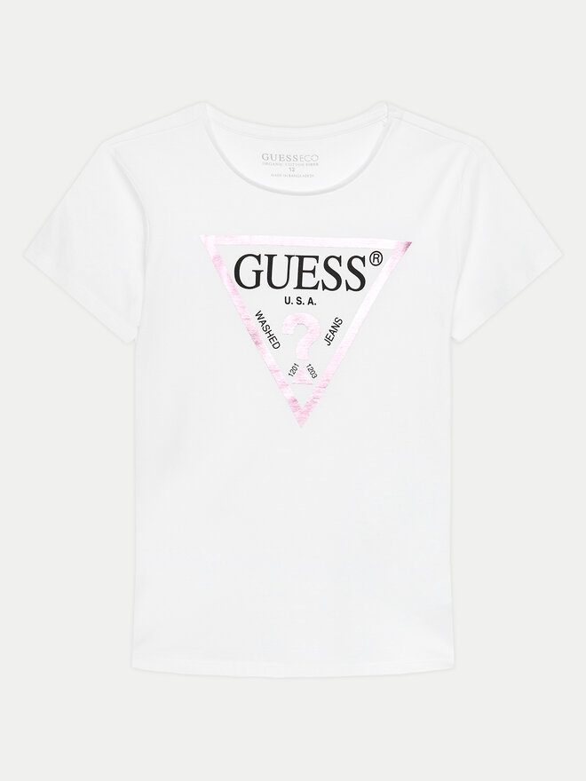 Guess Guess Marškinėliai J73I56 K8HM0 Balta Regular Fit