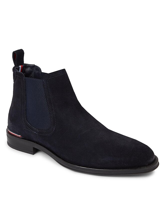 Tommy Hilfiger Klassische Stiefeletten Tommy Hilfiger Core Rwb Hilfiger Suede Chelsea FM0FM04757 Blau
