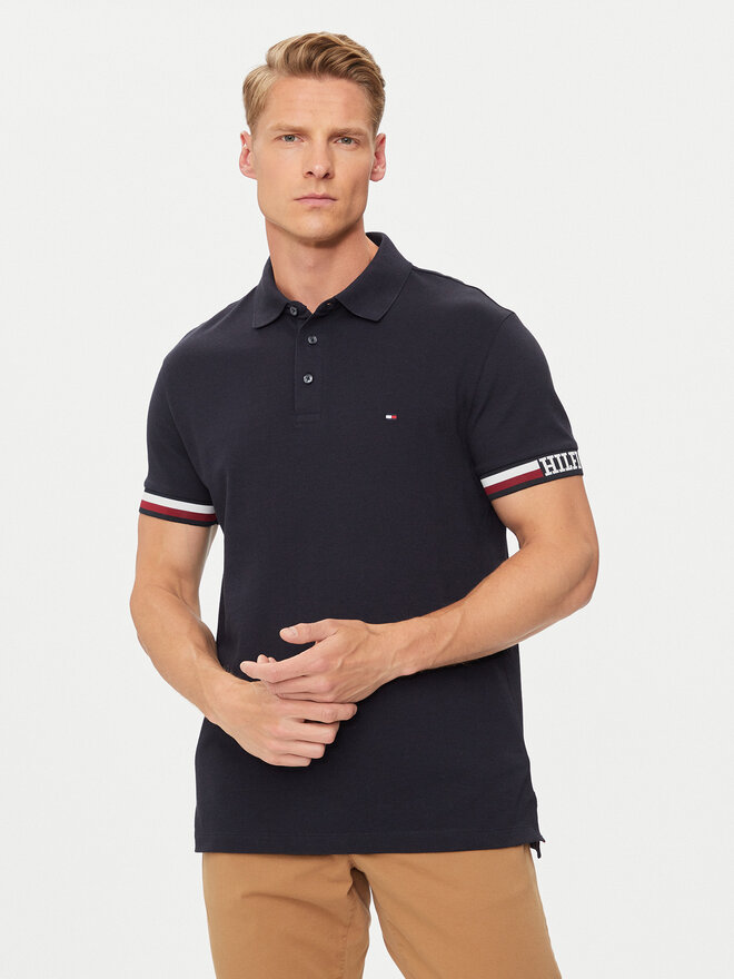 Tommy Hilfiger Tommy Hilfiger Poloshirt Monotype Flag MW0MW33585 Dunkelblau Slim Fit
