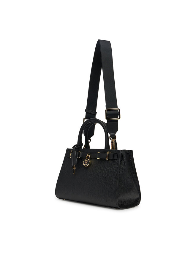 Tommy Hilfiger Geantă Tommy Hilfiger American Icon Mini Tote Leather AW0AW17188 Negru