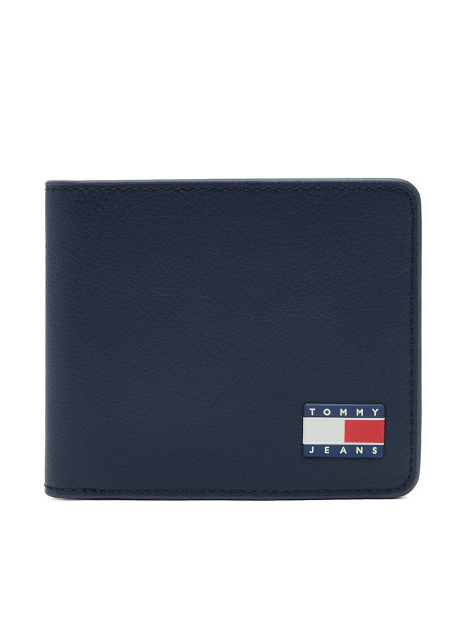 Tommy Jeans Duży Portfel Męski Tommy Jeans Tjm Heritage Leather Cc Wallet AM0AM13371 Granatowy