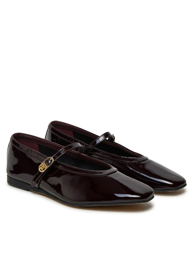 Tommy Hilfiger Baleriny Tommy Hilfiger FW0FW08577 Bordowy