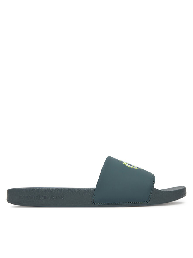 Calvin Klein Jeans Natikače Calvin Klein Jeans Slide Jelly Mono Pu YM0YM01281 Zelena