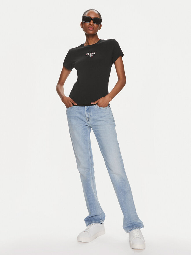 Tommy Jeans Tommy Jeans Marškinėliai Essential DW0DW17839 Juoda Slim Fit
