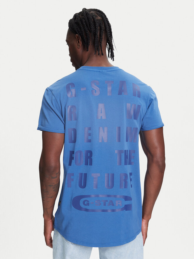 G-Star Raw G-Star Raw Marškinėliai Text Back D25971-2653 Mėlyna Relaxed Fit