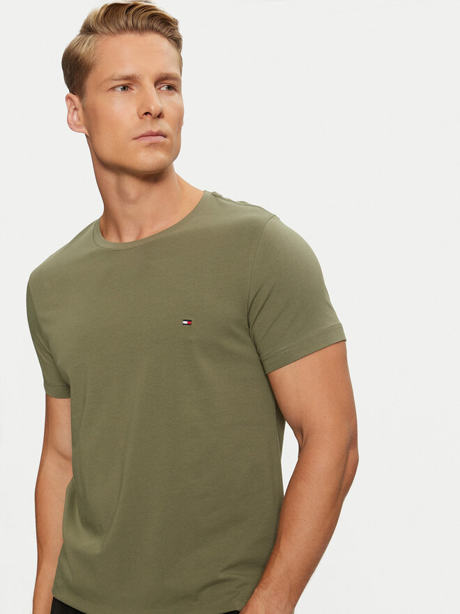 Tommy Hilfiger Tommy Hilfiger Marškinėliai MW0MW10800 Žalia Slim Fit