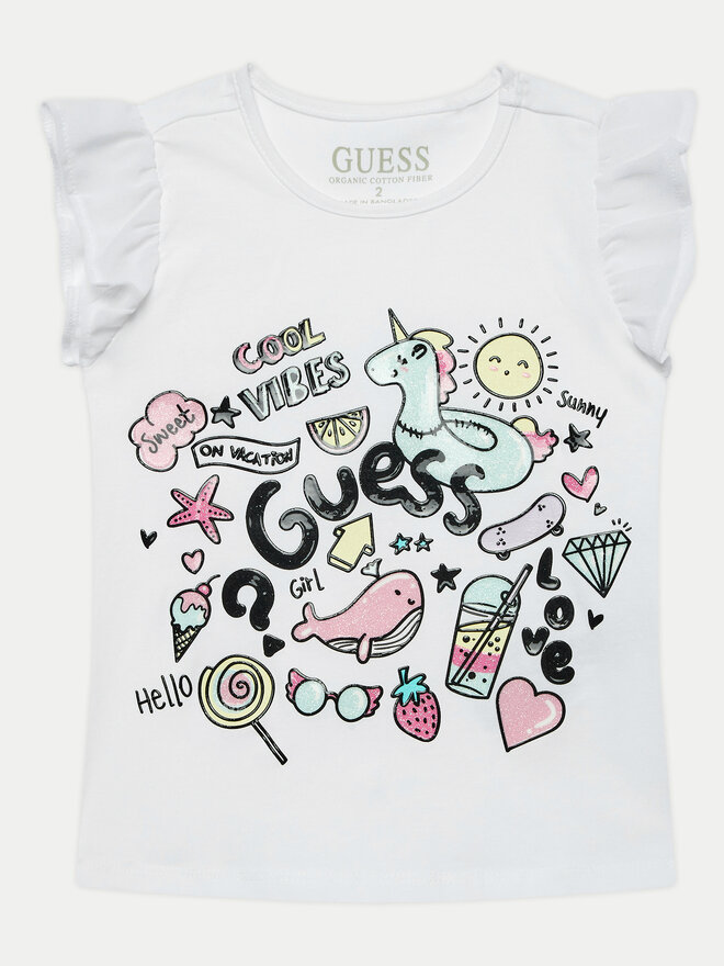 Guess Guess T-Shirt K4GI17 K6YW1 Λευκό Regular Fit