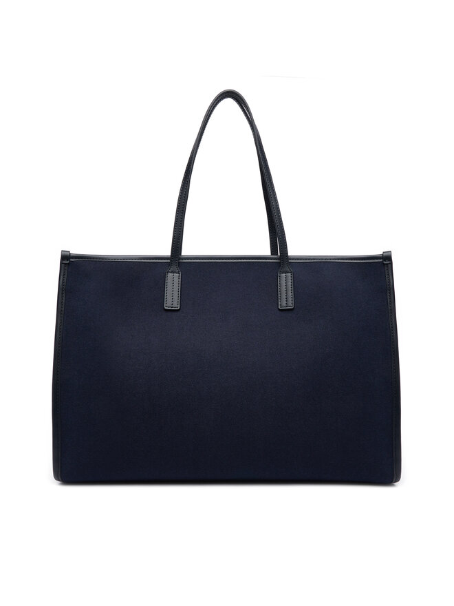 Tommy Hilfiger Ročna torba Tommy Hilfiger Th City Large Tote Melton AW0AW18215 Mornarsko modra