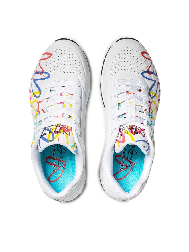 Skechers Sneakersy Skechers Uno Spread The Love 55507/WMLT Biały