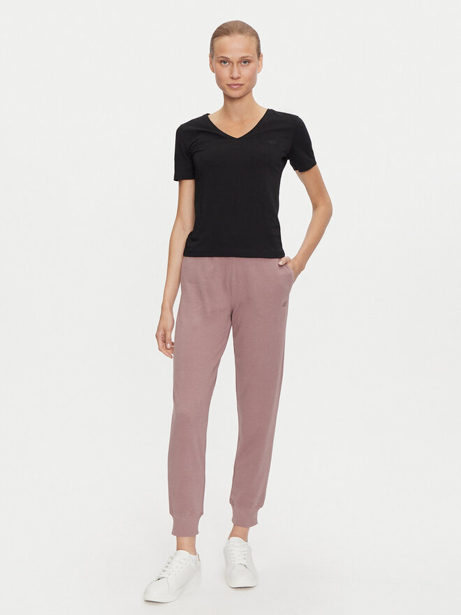 4F 4F Majica 4FWAW24TTSHF1649 Črna Slim Fit