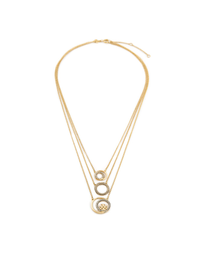 Tory Burch Nyaklánc Tory Burch Miller Pave Layered 163733 Arany