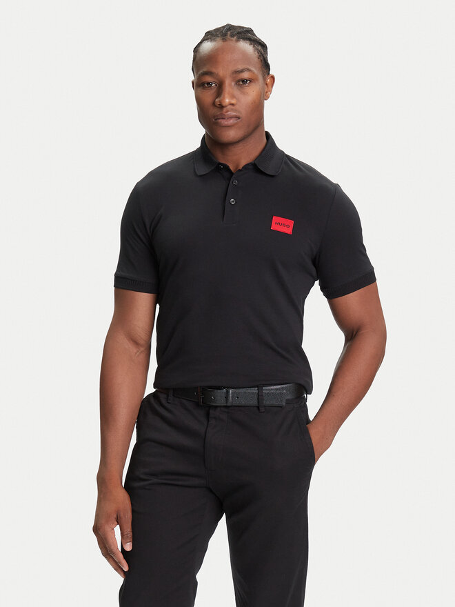 HUGO Hugo Polo Dereso222 50466202 Μαύρο Slim Fit