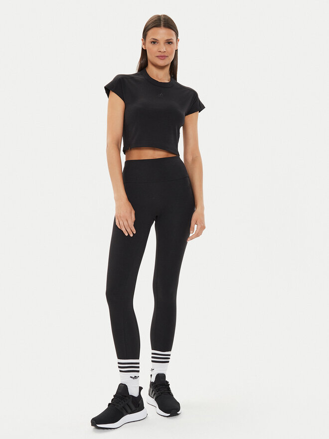 adidas adidas Marškinėliai Lounge Ribbed IT2547 Juoda Slim Fit