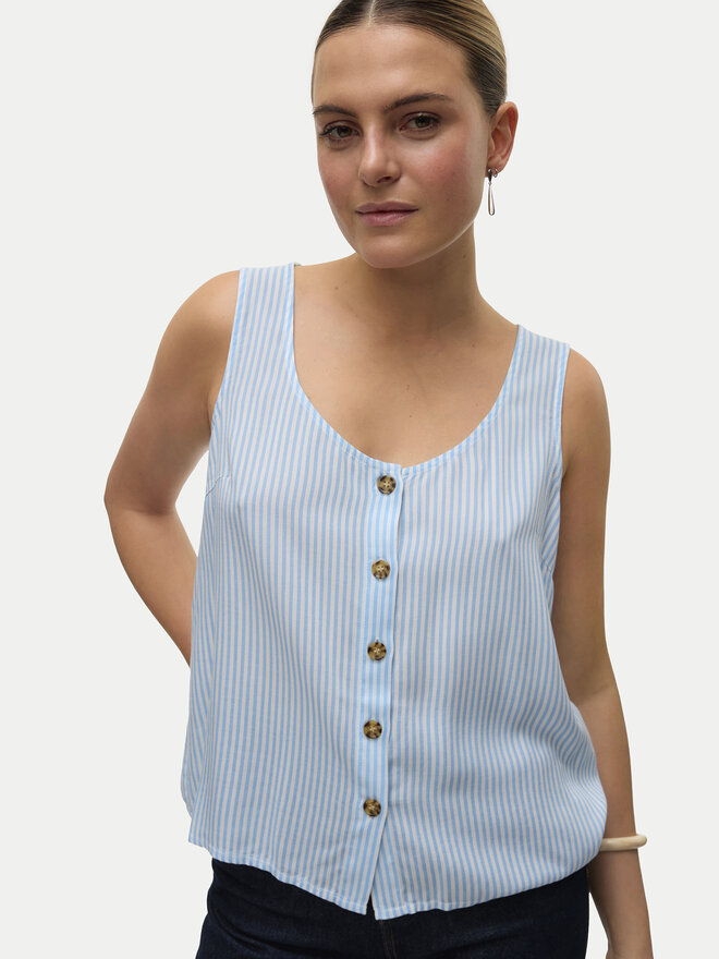 Vero Moda Vero Moda Τοπ Bumpy 10325830 Γαλάζιο Standard Fit