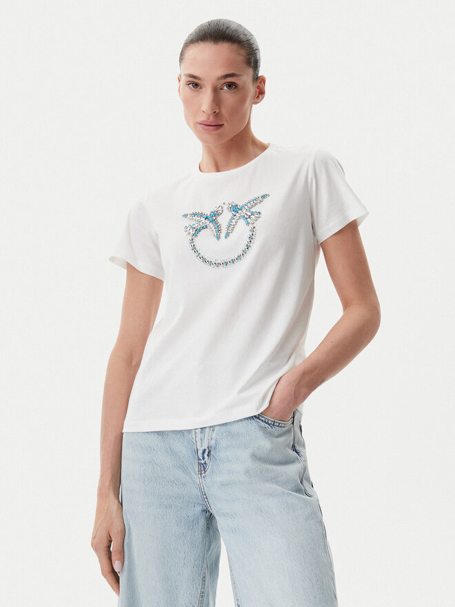 PINKO PINKO T-shirt Quentin 100535 A2G7 Bijela Regular Fit