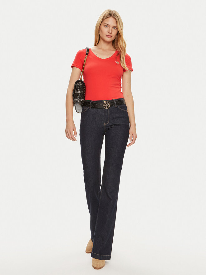 Guess Guess Marškinėliai W2YI45 J1314 Raudona Slim Fit