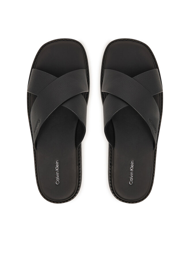 Calvin Klein Pantoletten Calvin Klein Sq Molded Sandal Xcross Lth HM0HM02235 Schwarz