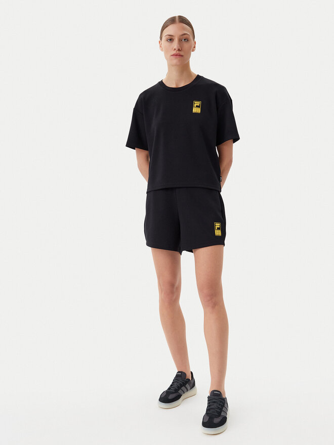 Fila Fila Marškinėliai Lisakovsk FAW1044 Juoda Loose Fit
