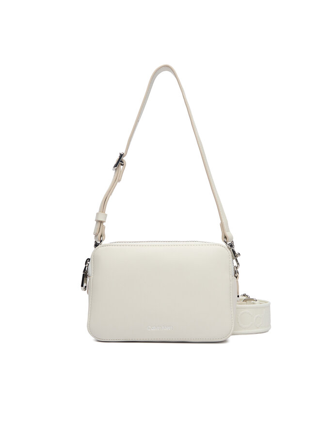 Calvin Klein Handtasche Calvin Klein Webbing Double Strap Camera Bag LV04F3165G Weiß