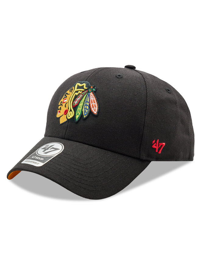 Cap 47 Brand NHL Chicago Blackhawks Ballpark Snap 47 MVP H BLPMS04WBP BKA Schwarz eschuhe