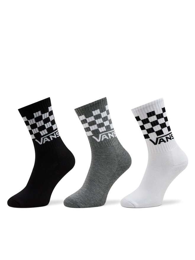 Vans Zestaw 3 par wysokich skarpet męskich Vans Classic Check Crew VN000F0WY281 Czarny