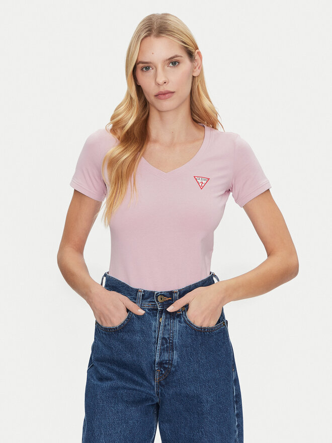 Guess Guess Póló W2YI45 J1314 Rózsaszín Slim Fit