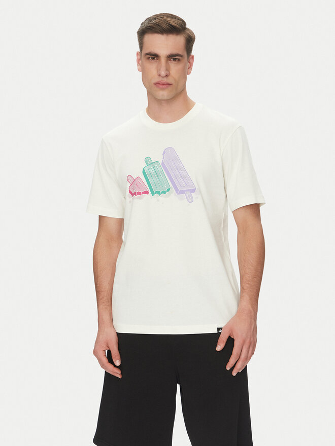 adidas adidas Camiseta Lounge Ice Graphic JJ4020 Blanco Regular Fit