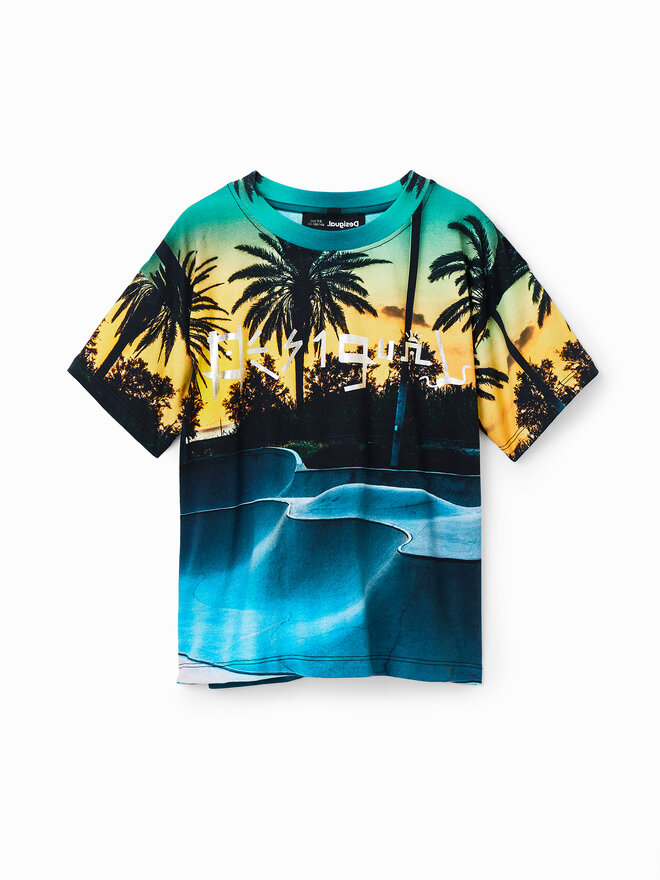 Desigual Desigual Póló 23SBTK15 Sötétkék Regular Fit