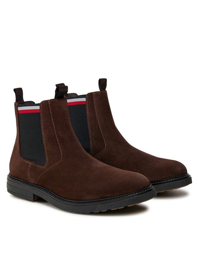 Tommy Hilfiger Sztyblety Tommy Hilfiger Outdoor Suede Chelsea FM0FM05191 Brązowy