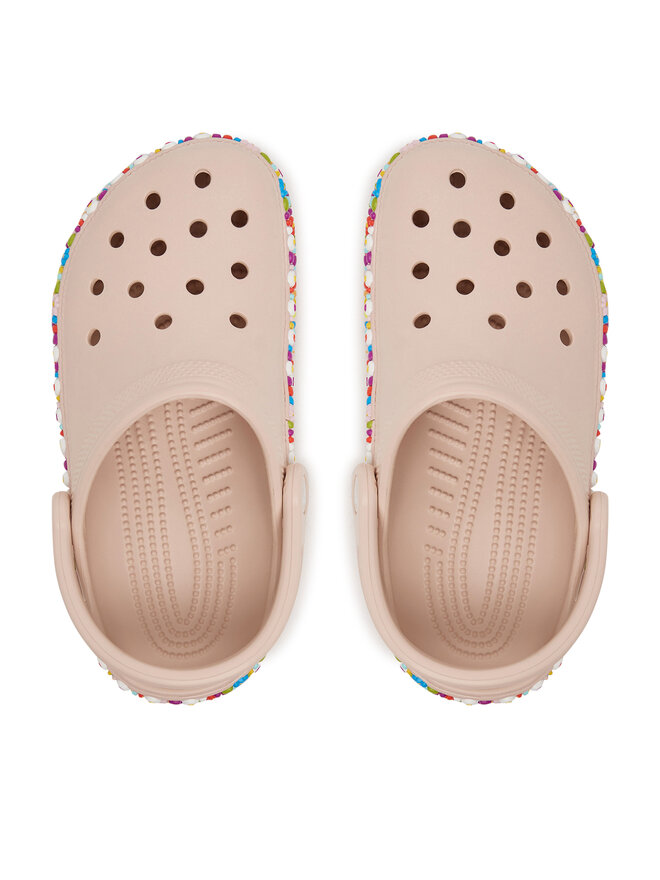 Crocs Шльопанці Crocs Classic Beaded Band 211614 Бежевий