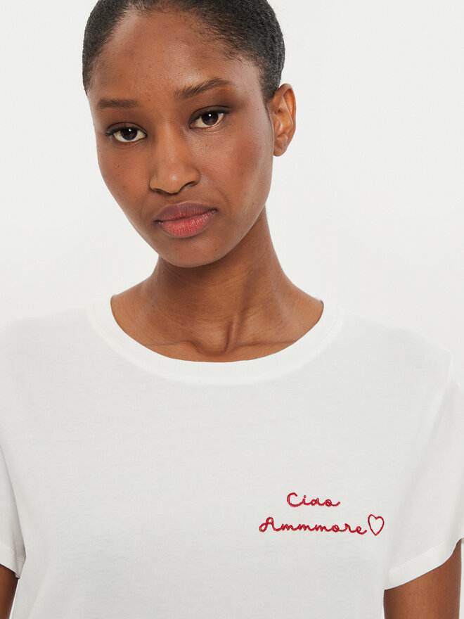 ViCOLO ViCOLO Camiseta RB0673 Écru Regular Fit