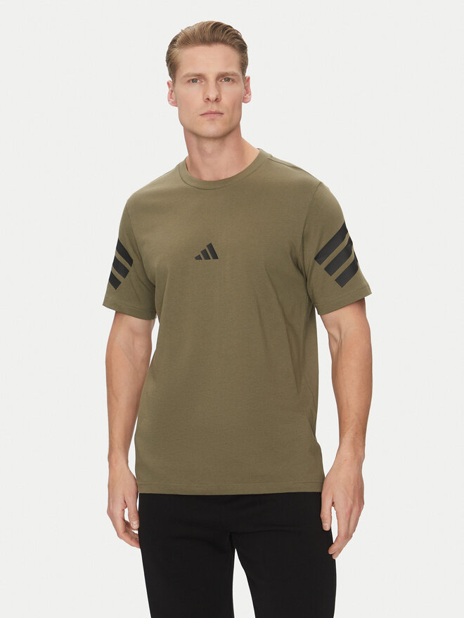 adidas adidas Marškinėliai Future Icons 3-Stripes JD4876 Žalia Regular Fit