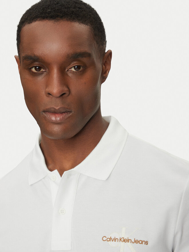 Calvin Klein Jeans Calvin Klein Jeans Poloshirt Monologo J30J325664 Weiß Regular Fit