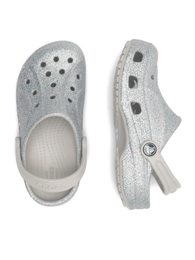 Crocs Papucs Crocs BAYA GLITTER CLOG K 207015-040 Ezüst