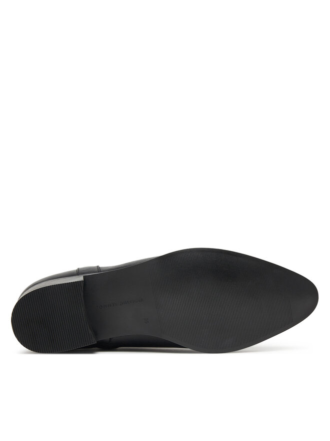 Tommy Hilfiger Botine Tommy Hilfiger Th Leather Pointy Zip Bootie FW0FW08980 Negru