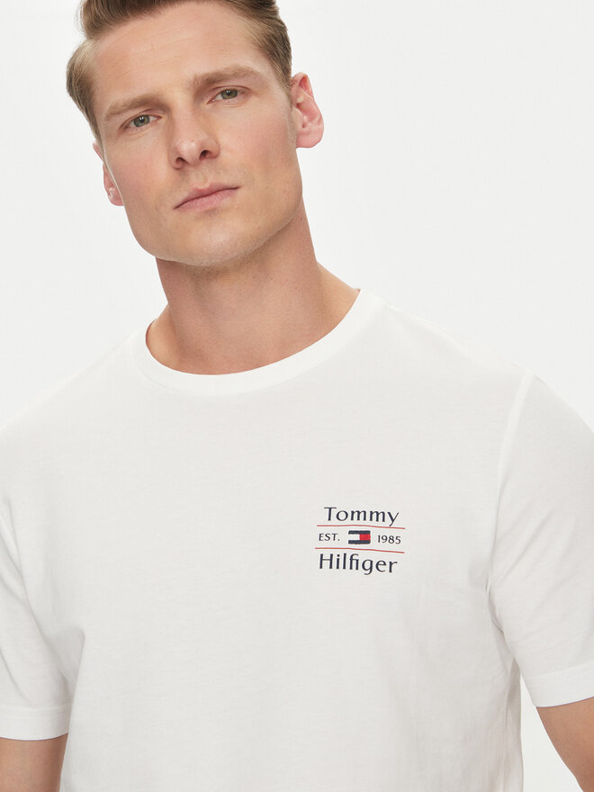 Tommy Hilfiger Tommy Hilfiger T-Shirt Stack MW0MW38622 Weiß Regular Fit